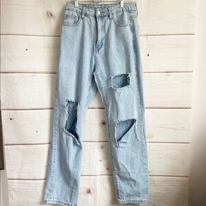 Shein High Waist Distressed Jeans